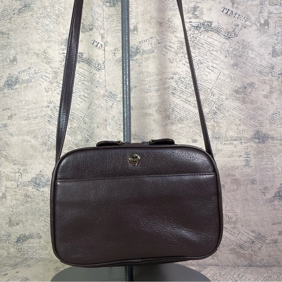 Etienne Aigner vintage camera bag brown leather - Picture 1 of 15